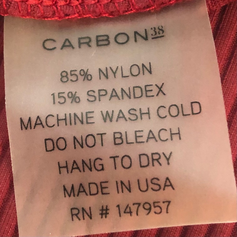 Carbon 38 Ruby Red Ribbed Regular Rise Leggings M - image 5